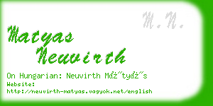 matyas neuvirth business card